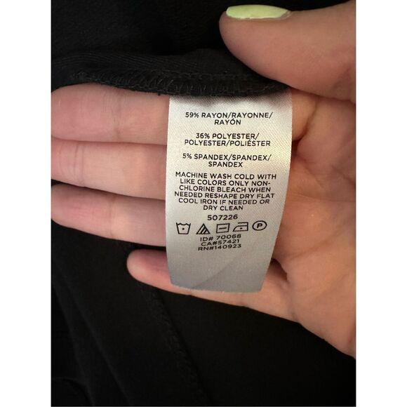 Loft Outlet Women's Crew Neck 3/4 Sleeve Fit & Flare Dress Black Size Medium - Picture 6 of 7